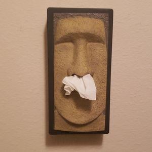 Artsy hanging tissue box holder